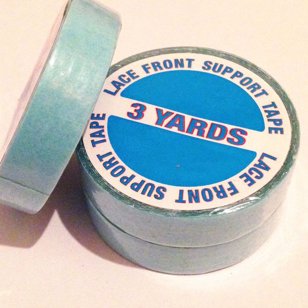 

Blue tape roll Adhesiv 1cm*3 yard (10 roll each lot) Double-sides tape for hair Wig Double-sided Adhesive Tape hair free shipping