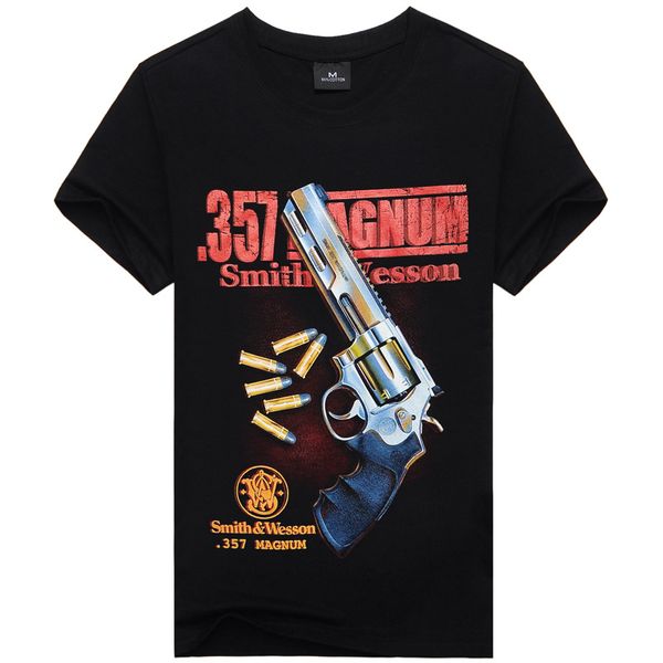 Mode Herren Cool 3D Print Gun Cotton Brand T-Shirt Herren 3D T-Shirt Kleidung Causul