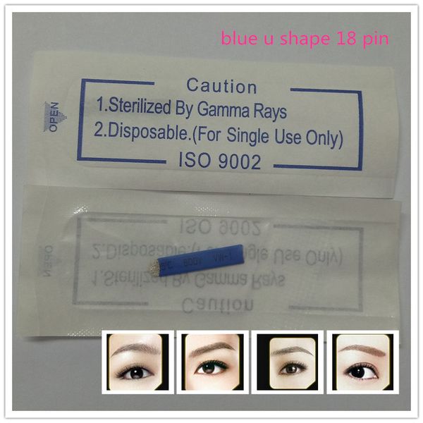 

50 pcs/lot 18 pin u shape s permanent makeup eyebrow embroidery blade for 3d microblading manual tattoo pen