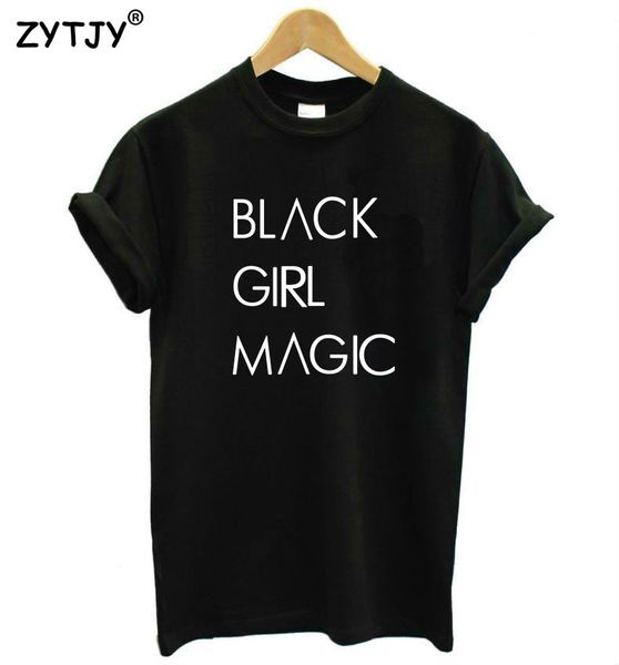 

wholesale- black girl magic letters print women tshirt cotton casual funny t shirt for lady tee hipster tumblr drop ship z-975, White