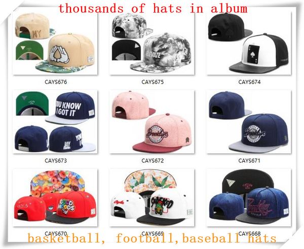 

новый snapback шляпы cap cayler сыновья snap back бейсбол футбол баскетбол пользовательские шапки регулируемый размер груза падения выберите, Blue;gray