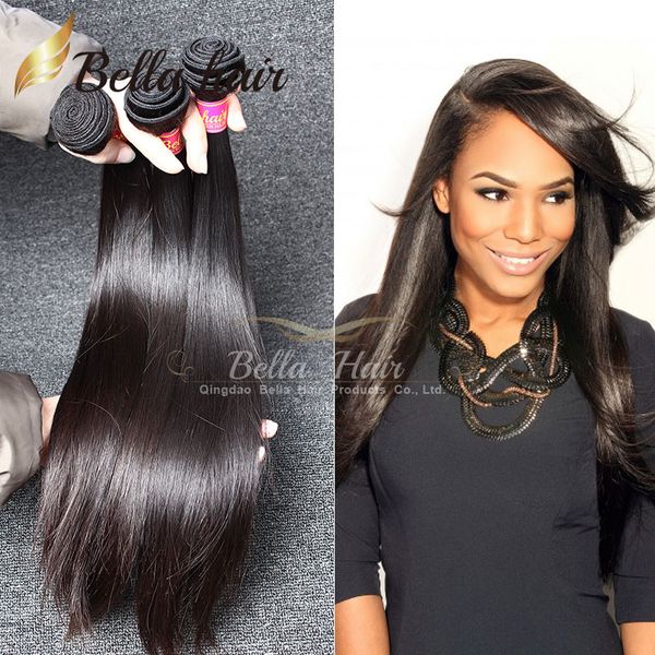 

8a peruvian hair weaves human hair extensions brazilian bundles unprocessed silky straight hair indian malaysian 3pcs/lot bellahair, Black