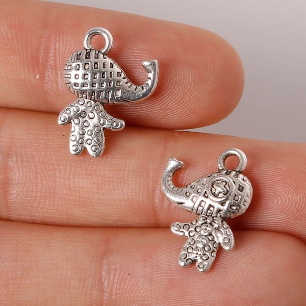 

new 9pcs 8x17mm zinc alloy antique silver elephant diy charms pendants jewelry making diy, Bronze;silver