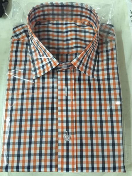 

wholesale-tailor made orange check shirt, casual shirts $100 for 3 different color shirts, White;black