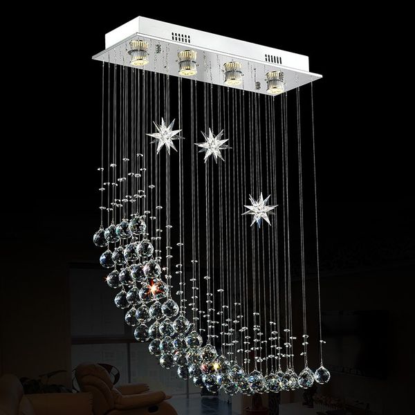 2019 Foyer Bedroom Living Dinning Crystal Light Lamp Vintage Half Moon Oblong Rectangular Crystal Chandelier Light Lamp From Wuzhangtsai 185 93