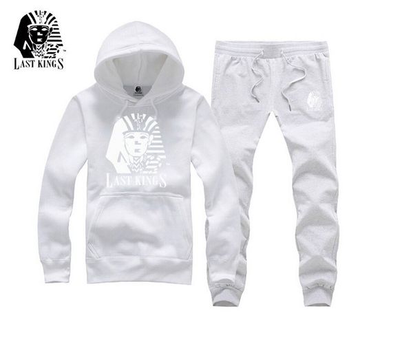 

spring autumn mens casual slim fit hoodies +pants sportswear male patchwork fleece jacket last kings sweat suit s-5xl, Black