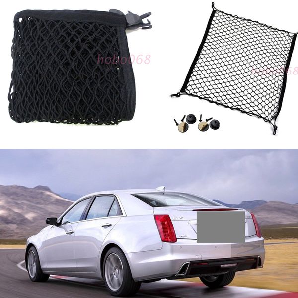 

for cadillac cts ats allante bls ct6 dts car auto vehicle black rear trunk cargo baggage organizer storage nylon plain vertical seat net