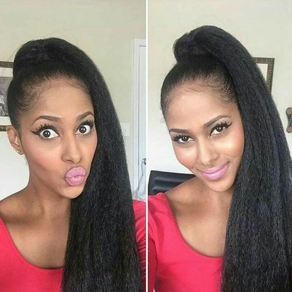 Indian Virgin Hair 4 Bundles Kinky Straight Hair Weave Yaki Human