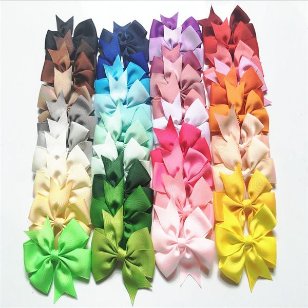 

40pcs /lot 3 inch grosgrain ribbon bows with clip kids pinwheel hair clips girls hair pins lovely hair accessories headdress