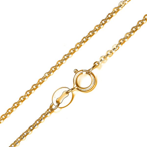 

fashion jewelry rolo chain yellow gold 18k gold plated necklace white-gold for women 1mm 16/18 inches 40/45cm, Silver