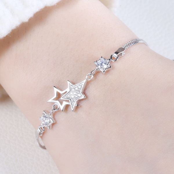 

высокое качество стерлингового серебра звезды браслеты родием браслет Китай юве
