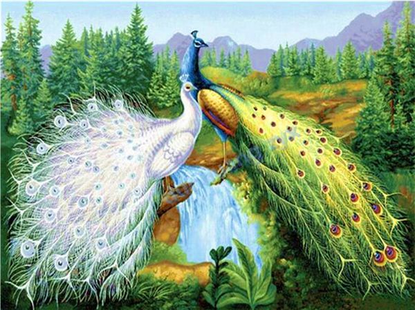 

diy diamond painting cross stitch animal peacock081 crystal full round drill set unfinished diamond mosaic room ing