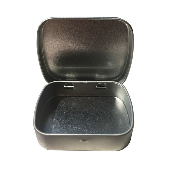 60x45x15mm dobradiça caixa de lata quadrada lata de prata caixa de presente de vedação simples lata de caixas de doces de casamento wen4776