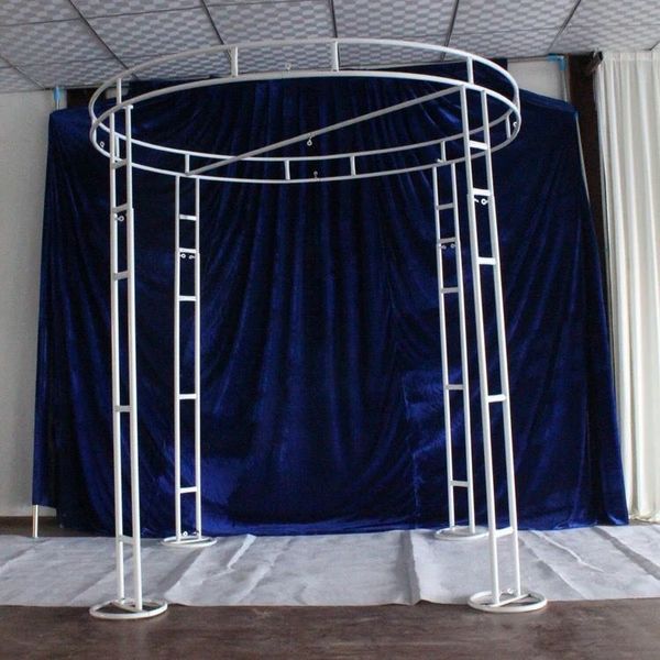 

adjustable white 2m diameter 3m tall double circle double upright of wedding pipe and drape pavilion for wedding arch, chuppah