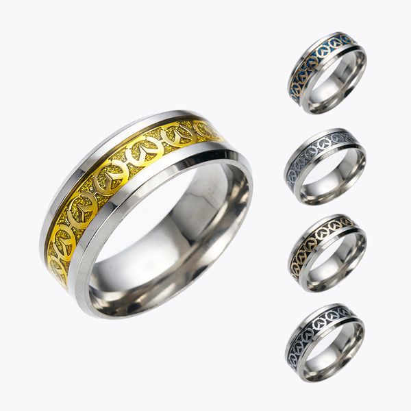 

Hot sale Stainless Steel Rings FPS men s Band Rings 5 colors male Gold Silver Black Sapphire rings For High quality Fashion Jewelry