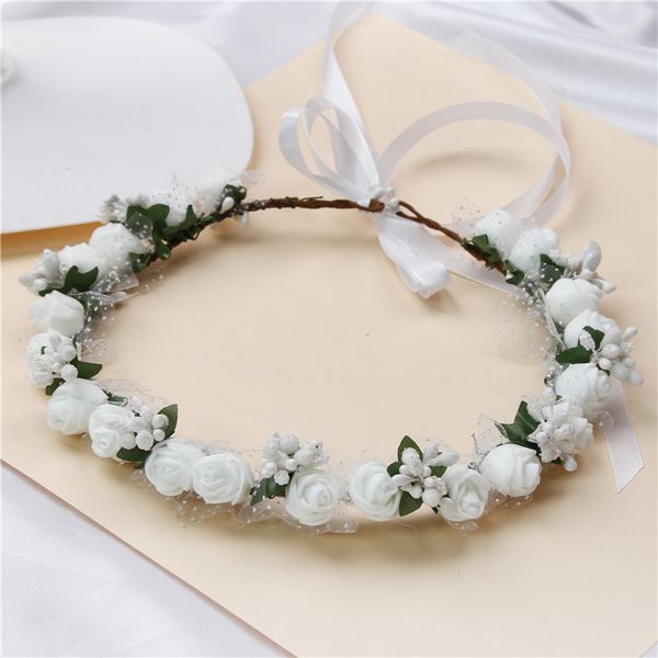 

rose wreath bohemia handmade flower crown wedding wreath bridal headdress headband hairband hair band accessories for women lady