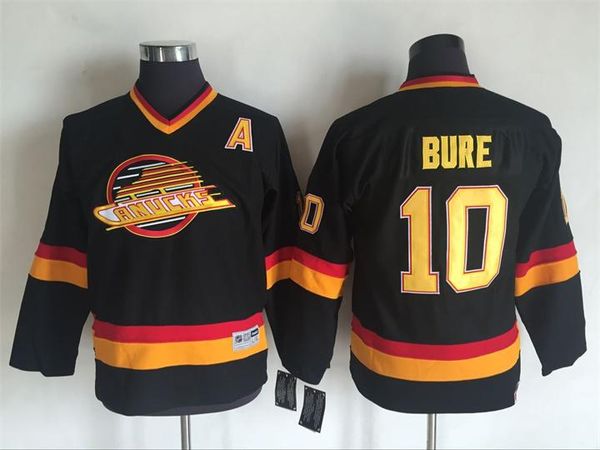 

2016 youth kids ccm vancouver canucks ice hockey jerseys #10 pavel bure black boys jerseys authentic retro jerseys, Black;red