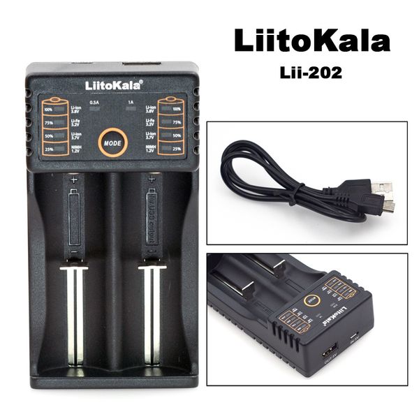 18650 Зарядное устройство LiitoKala Универсальное Двойное зарядное устройство для слота USB Зарядные устройства USB Зарядка для перезаряжаемой литий-ионной батареи 18350 18490