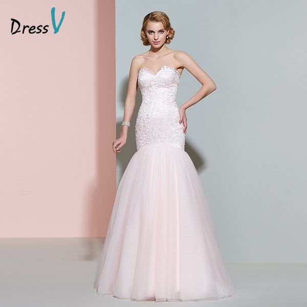 

2019 pink lace wedding dress sweetheart sleeveless zipper up floor length mermaid wedding dress elegant trumpet bridal gown Custom Made