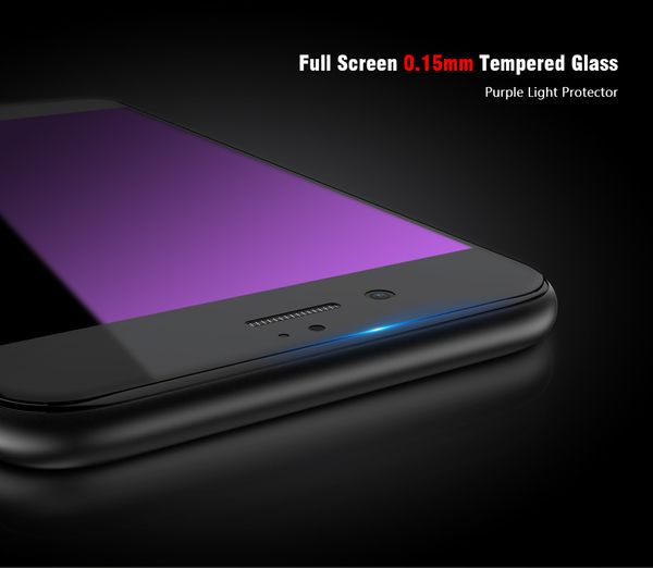 Полный экран закаленное стекло протектор экрана крышка телефона для iPhone 6 6 S Plus 7 7 Plus случаях 0.15 мм ультра тонкий передняя пленка