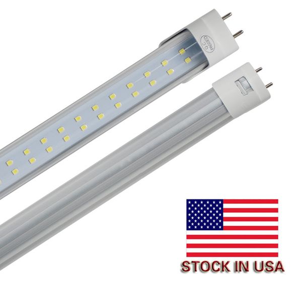 4FT 8ft 28W 72W LED Tube T8 G13 Lampadina a led a doppia linea Bianco Freddo 6500K Super Bright LED Plafoniera da negozio Confezione da 25