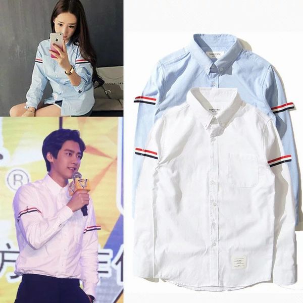 

Brand Shirt Hot sale High quality fashion men's cotton Oxford spinning leisure long-sleeved shirt lapels Browned shirts