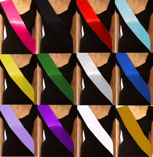 

10 Colors Plain Blank Hen Birthday Baby Shower Party DIY Decor Retirement Sash