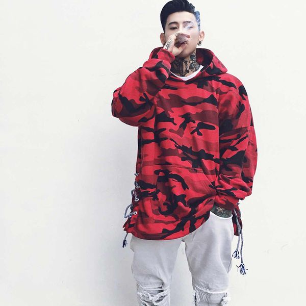 

wholesale- dropshipping 2017 new autumn cotton hooded streetwear red camo hoodies men, Black
