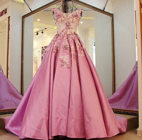 

pink 3d applique v neck prom dresses 2017 beaded hollow backless evening gowns floor length formal party dresses, Black