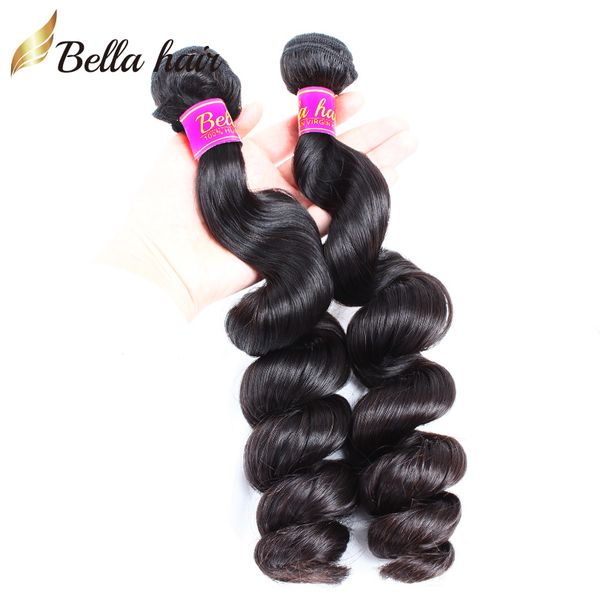

100 human hair weave 9a indian hair extension 3pcs lot natural black color wavy loose wave hair bundles bella hair