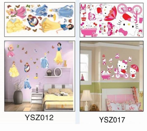 New Hello Kitty Removable Plane Wall Sticker Snow White Decor Sticker For Bedroom Tv Background Wall Sticker Kids Toys Diy Plastic Sticker Wall Motifs