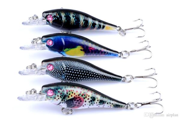 

4pcs of bionic fishing lure artificial bait wobbler 7cm, 9g hard fake lures pesca fishing tackle hooks