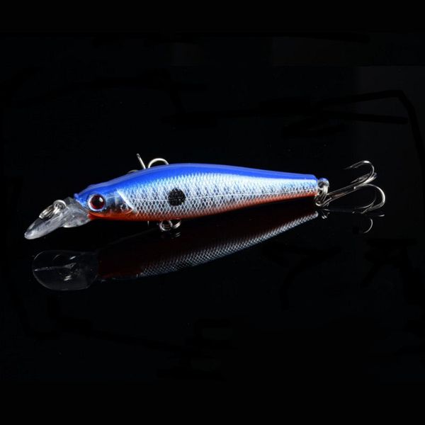 Commercio all'ingrosso 8 colori Minnow Esche da pesca Bass Crankbait Ganci Affrontare Crank Baits Occhio 3D Esche da pesca Sacchetto di Opp imballaggio 8.4g