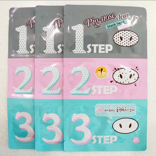 

holika pig nose mask blackhead remover black heads mask three-step kit deep cleansing korean cosmetics face nose treatment mask pore cleaner