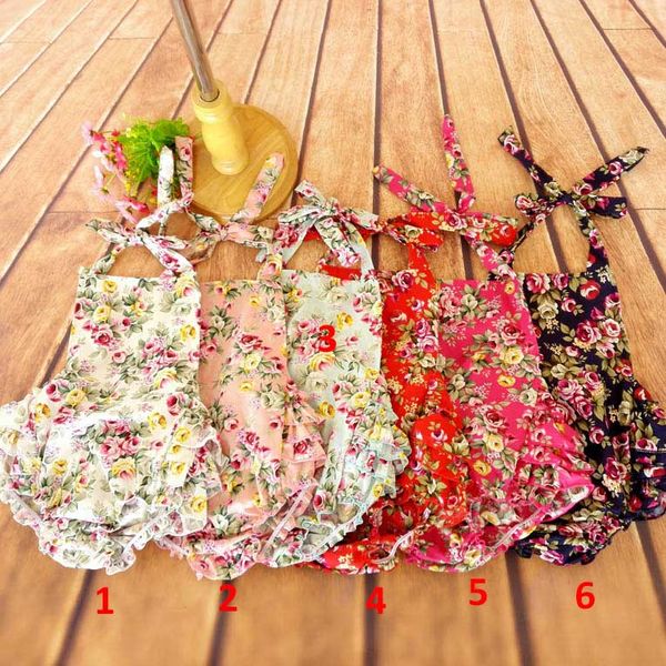 

Симпатичное Infant Baby Дети Цветочных печатей Rompers многоцветного Холтер хлопок конст