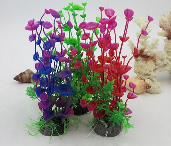 

новый потрясающий искусственный пластик трава аквариум завод аквариум декор