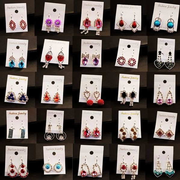 

chic earrings random style 120 pcs lot ear pins ear studs alloy rhinestone earrings party earrings gifts for her, Silver