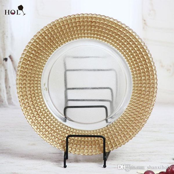 2019 Holy Glass Plate Whole Gold Ridged Rimmed Clear Charger Plates For Wedding Events And Kitchen From Shanxiholy 3 52 Dhgate Com