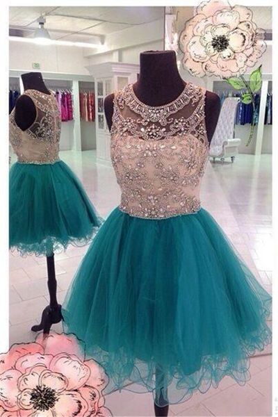 

2019 Sparkly Unique Beaded Short Prom Dresses Puffy Organza Luxurious Party Dresses Sleeveless short Homecoming Dresses Robe de soiree