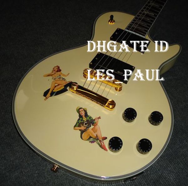 

custom pistols steve jones cream iconic electric guitar antique yellow finished