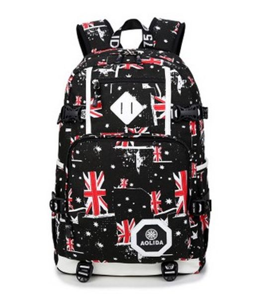 

british girls outdoor travel bag bag computer bag zipper cloth oxford student backpack. adjustable shoulder strap. durable