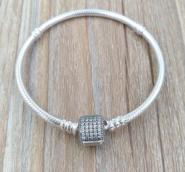 

charm bracelets authentic 925 sterling silver silver bracelet with clear cubic zirconia fits european pandora style jewelry charms & beads, Golden;silver