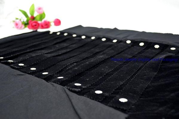 

Оптовая бархатный футляр черного 60Pairs серьги ювелирных изделий хранения ролл сум