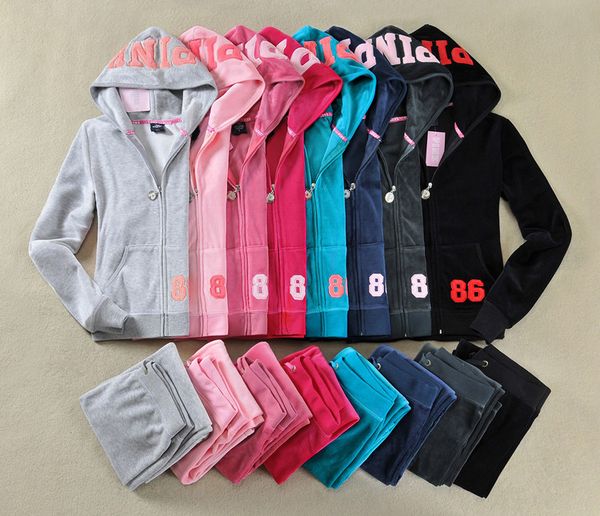 

Women ladie weat uit pink long leeve zipper jogging velour track uit weat uit hoodie port wear port et hipping, Gray