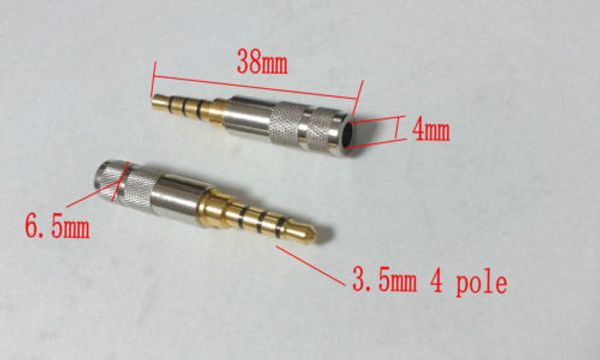 20 stücke mini kupfer 3,5mm 4 pole Stecker Reparatur kopfhörer Stecker löten