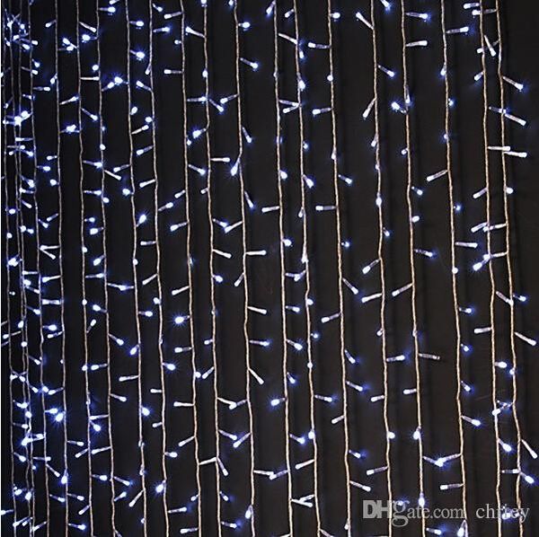 

led curtain lights 10*8m christmas lights 2600led ultra bright led string for holiday decoration white warm white with adapte