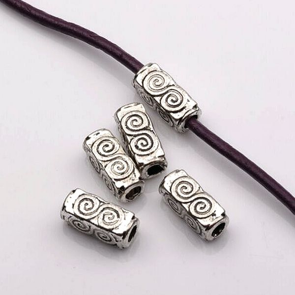 

античный серебряный цинковый сплав вихревой прямоугольник трубки бусины 4.5mmx10.5mmx4.5mm diy ювелирные изделия d13, Bronze;silver