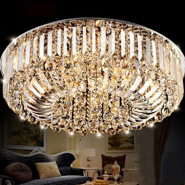 Remove Control Modern Round Crystal Chandeliers Contemporary