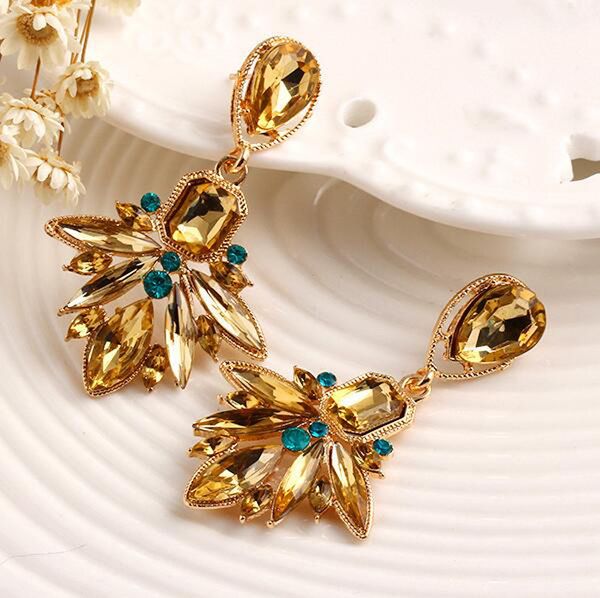 

bohemian charm earrings jewelry factory wholesales special earrings for women fashion crystal jewelry ethnic style 12c1, Golden