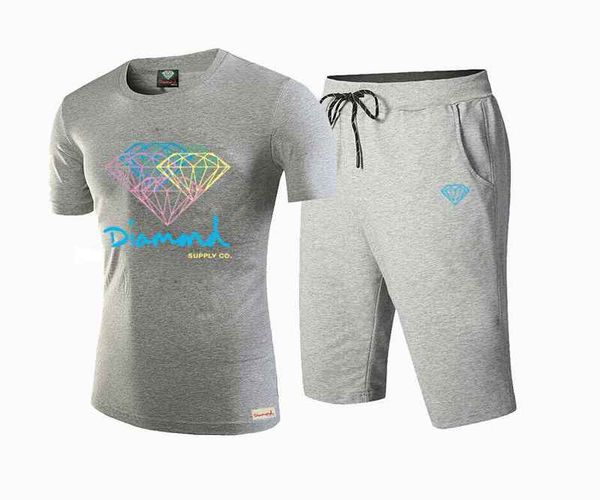 

876y s-5xl mens t shirts fashion summer sleeve suit casual cartoon o-neck male sport t shirt+short, White;black